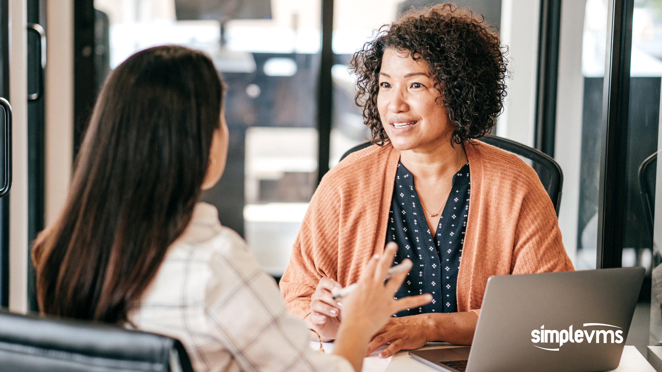 Woman conducting a job interview